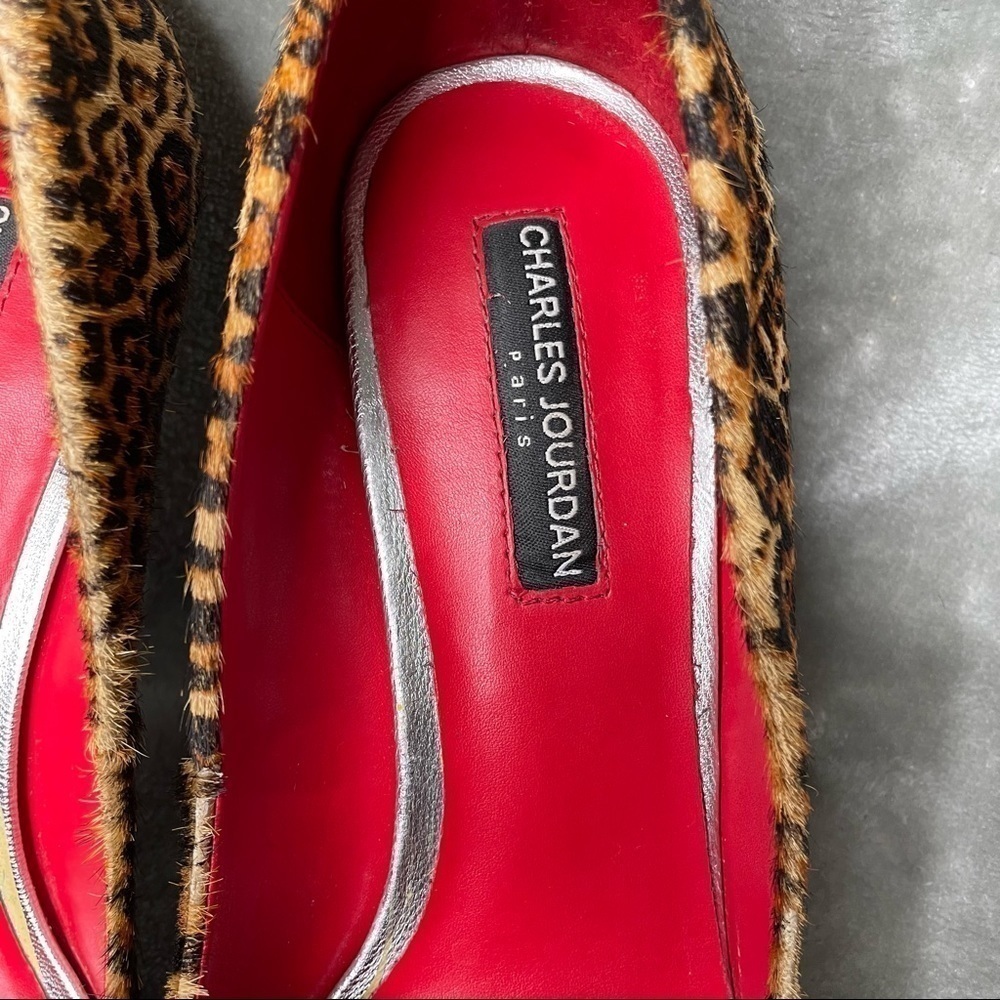 Charles Jourdan Leopard Print Calf Hair Pumps Size 9 Luxury Designer Heels - Picture 6 of 10